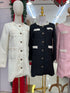 Ladies Elegant Lacey Neck Border Tweed Dresses